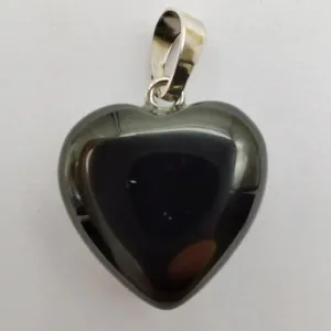 Collares colgantes Ágata negra Piedra Corazón Joyería de la suerte para mujer Regalo S3031