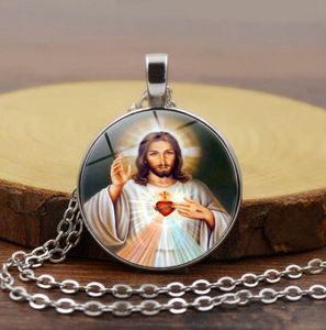 Ожерелья с подвесками Пресвятой Девы Марии, ожерелье для матери ребенка, Иисус Христос, христианский католик, религиозные стеклянные ювелирные изделия, подарок для мужчин, Wom