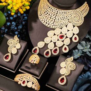 Collares colgantes Nuevos de alta calidad Princesa de lujo Princesa Bridal Big Bangle Pendientes Ring Jewelry Juja de joyas Boda Jewelleryl231225