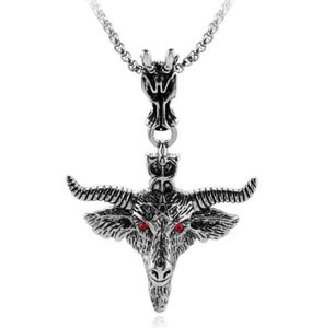 Colliers pendants Budrovky pentagram Collier de tête de chèvre amulette sabbatique occulte red œil pour femmes hommes bijoux de mode collier Choker3061763