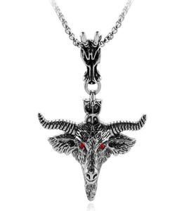 Colliers pendants Budrovky pentagram Collier de tête de chèvre amulette sabbatique occulte red oeil pour femmes hommes bijoux de mode collier Choker3796840