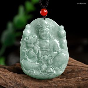 Collares colgantes jade ruyi guanyin amuleto tallado certificado de collar