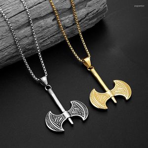 Pendentif Colliers Classique Rune Et Corbeau Amulette Slave Viking Odin Poignée Ares Hache Collier Pour Garçon Frère Tendance Cadeau