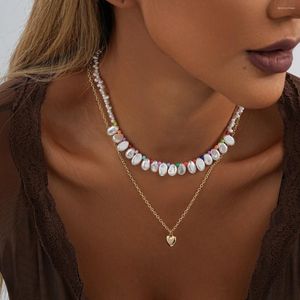 Colliers pendants colorés Imitation irrégulière perle perle perle