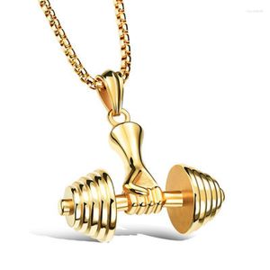 Pendentif Colliers Creative Fitness Muscle Bras Barbell Collier Pour Hommes Personnalité Gym Loisirs Sports Accessoires