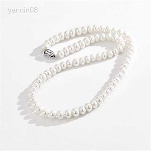 Collares pendientes Dainashi White 7-10mm Collar de hebras de perlas cultivadas de agua dulce Joyería fina de plata esterlina para mujeres Regalo de cumpleaños HKD230712