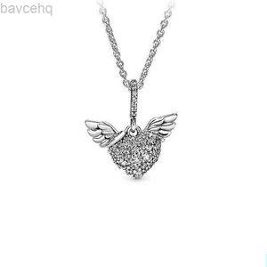 Pendentif Colliers Designer Bijoux 925 Collier en argent Coeur Fit Pandora Angel Wings Daisy Tempérament Amour Style européen Charms Perle Murano 240302