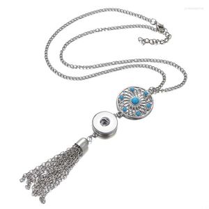Collares pendientes DJ0069 Beauty Fashion Vintage Tassel Snap Buttons Charm Necklace 60cm Fit DIY 18MM Jewlery