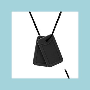 Pendentif Colliers Dog Tag Sile Pendentif Perles De Dentition De Qualité Alimentaire Collier À Croquer Anneau De Dentition Pour Cadeau De Douche De Bébé Sensory Drop Deliver Dhxzk