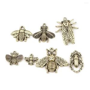 Pendentifs Colliers Doreen boîte Vintage Chrams pendentifs antique doré forme d'insecte en alliage de Zinc pour collier à faire soi-même Bracelet bijoux-5/10 pièces