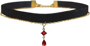 Pendentif Colliers Double couche gothique dentelle colliers collier avec CZ goutte sorcière mariée vampire esthétique kawaii bijoux cadeaux pour femmes adolescentes
