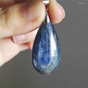 Pendentif Colliers Drop Naturel Bleu Kyanite Gems Pierre Perle D'eau Suspension Cristal Femme Hommes 36x18x8mm