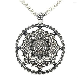 Collares pendientes Flor de loto elegante OM Mandala Yoga Colgantes espirituales para mujer Collar delicado Joyería Regalos para el día de la madre