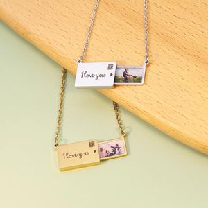 Pendentif Colliers Enveloppe Médaillon Collier Avec Or Rose Argent Couleur Love You Message Secret Pour Fille Fête Des Mères GiftPendant