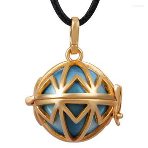 Collares pendientes Eudora Round Harmony Bola Ball con cera Lether Rop Gold Color Cage Locket Collar para mujeres embarazadas Regalo de cumpleaños H191Pe