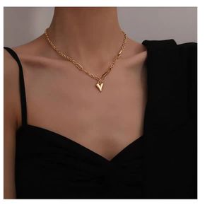 Pendentif Colliers Européen et Américain Rétro Hip-Hop Mode Niche Ins Tendance Tempérament K Gold Femme Collier