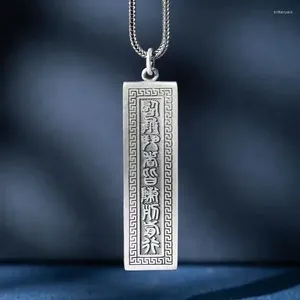 Pendentif Colliers Mode Géométrique Rectangulaire Neuf Caractère Vérité Amulette Collier Pour Hommes Rétro En Trois Dimensions Bijoux Mâles