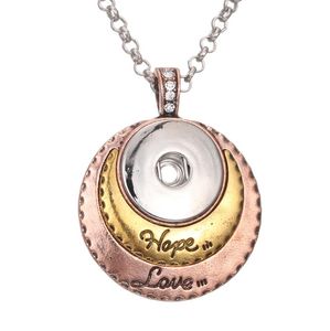 Collares colgantes Moda Esperanza Cartas de amor Encantos Botón a presión Collar Luna Sol DIY 18 mm Botones de jengibre Regalo Joyería de fiesta Gota del Dhqis