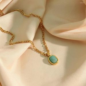 Collares pendientes Moda Ins JeweIry CoIIarbone Chain Womens CurIy Mint Green Roman NaturaI TIanhe Stone REGALO Retro SIMpIe AccessorIes