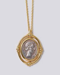 Collares colgantes joyas de moda sólido tallado antiguo collar de monedas romanas placas de oro de 18 km boutique regal de todo2321012