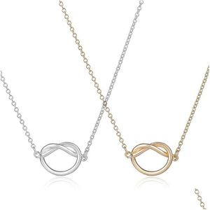 Collares colgantes Nudo de moda Un collar de anudado encantador Personalidad Amor Complejo Cadena de clavícula para mujeres Joyería de entrega de gota P DH0SX