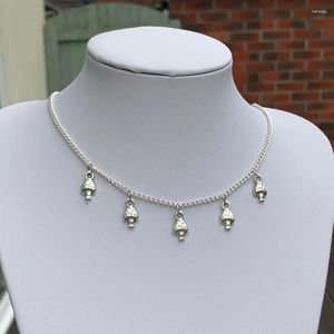 Colliers pendentif collier de champignon de couleur argent de mode