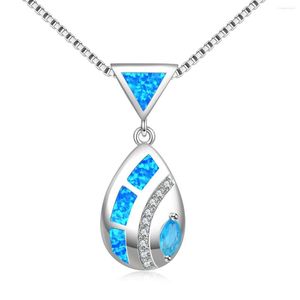 Pendentif Colliers Fire Blue Opal Angel Eyes Collier Pendentifs Bijoux De Mode Pour Femmes Filles Drop