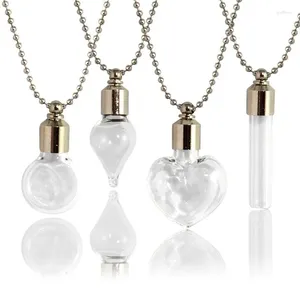 Colliers pendants verrouillage en verre Urne Bijoux Collier de crémation pour cendres Vial de flacons de sang remplissant