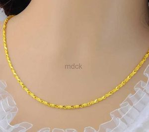 Collar colgantes Collar de oro 24k Mujeres 9999 Collar de oro real Collar de oro Moda Cientos de regalos de joyería 3D 240419