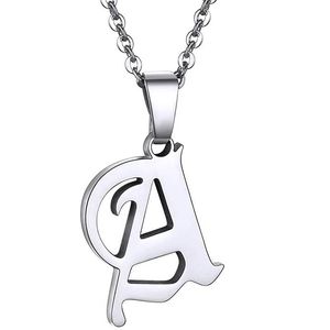 Pendentif Colliers GoldChic Old English Initial Collier Pour Femmes Filles En Acier Inoxydable Gothique Lettre Charme Alphabet A-Z Bijoux