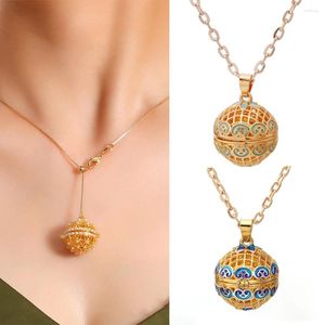 Collares colgantes Gradiente Cloisonne Hollow Cage Cactor esencial Difusor Música Música Bola de joyería de mujeres simples