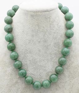 Pendentif Colliers vert jade rond 14-18mm collier 17 pouces perles en gros nature FPPJ femme 231005