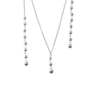 Collares pendientes Perlas simuladas de alta calidad Borla elegante larga en la parte posterior Bisutería de moda para novia Collar de boda Colar