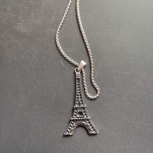 Collares pendientes Hip Hop Moda Torre Eiffel Collar Joyas Para Mujeres Hombres Venta al por mayor Venta directa Colgante