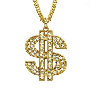 Collares colgantes joyas de Hip hop Fashion Dollar Firm Money Pendants for Women Men Gold Silver Color Cabello de cadena larga Regalo