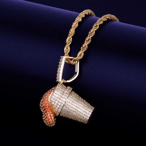 Pendentif Colliers Ice Cream Collier Or Couleur Cubique Zircon Hip Hop Bijoux pour Hommes 230621