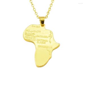 Pendentif Colliers ISINYEE Hip-hop Style Afrique Carte Collier Pour Femmes Hommes Argent/Or/Noir/Rose Chaîne Cartes Africaines Bijoux