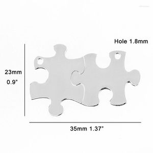 Pendentif Colliers Puzzles Pièce CollierPendentif Pour Femmes Hommes Ami En Acier Inoxydable Charme Bijoux De Bricolage En Gros 10 Pcs