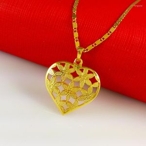 Pendentif Colliers Corée 24K Or Placage Collier Coeur Pour Femmes Bijoux Cadeau
