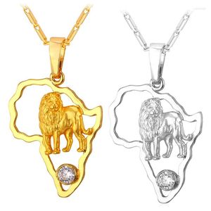 Collares colgantes Kpop Hip Hope Lion con cristal Zirconia Collar Mujeres Hombres Oro / Plata Color Colgante Joyería P164