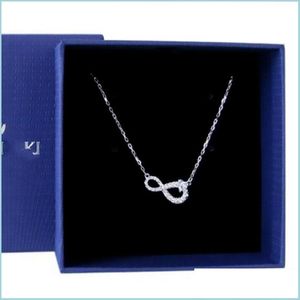Colliers pendants Collier de chaîne de bijoux de luxe créatrice de mode classique de haute qualité pour femmes hommes arc infinité blanc rhodium plaque dhhif