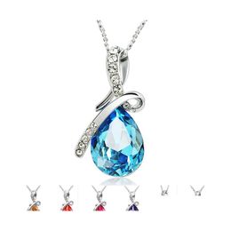 Colliers de pendentif Déchirure de luxe d'ange cristal pour les femmes drip drip sier chaînes de créateurs bijoux de mode dans les pendentifs de livraison bk otrln