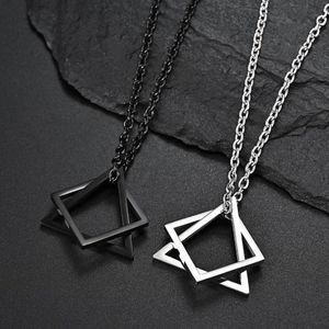 Pendentif Colliers Mâle Carré Triangle Pendentifs Collier 2022 Kpop Punk Indie Chaînes De Cou Pour Hommes Grunge Long Bijoux CadeauxPendant