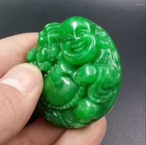 Colliers pendentifs en fer vert sec naturel Longsheng Maitreya Buddha Jadees fournis par le fabricant