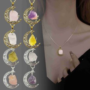 Pendentif Colliers Quartz Naturel Cristal Lune Chakra Collier Pour Femmes Merveilleux Cadeau D'anniversaire livraison gratuite collares para mujer Y23