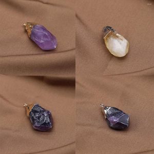 Colliers pendants amethystes de pierre de pierre de joie naturels Natural Reiki Bijoux en cristal Faire des boucles d'oreilles Collier DIY Collier ACCESSOIRES