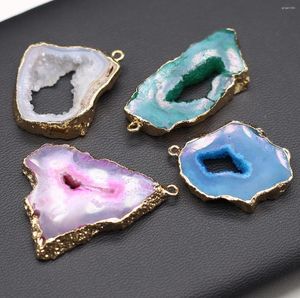 Collares colgantes Piedra natural Ágata Geoda Cristal irregular Druzy Encantos para mujeres Hombres Joyería Fabricación DIY Collar Accesorios al por mayor