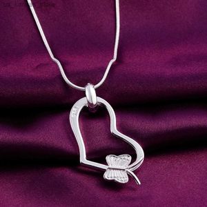 Colliers pendants Nouveaux colliers d'amour de papillon argent sterling pour femmes bijoux de concepteur de luxe cadeau féminin