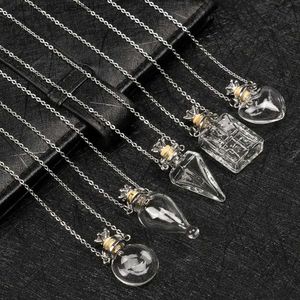 Nouveau collier de flacon de glaçure ouvrable goutte d'eau coeur elle bouteille de parfum pendentif chaîne en acier collier diffuseur d'huile flacon bijoux L231215