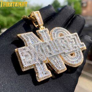 Pendentif colliers Nouveau glacé Bling lettres sans excuse pendentif collier plaqué or 5A Zircon Rectangle CZ charme hommes femmes Hip Hop bijoux 230505